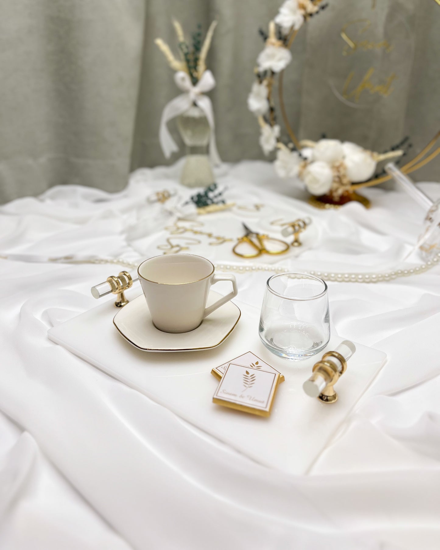Lavendel GOLD - Tablett-Set