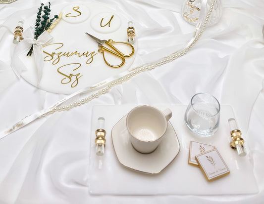 Lavendel GOLD - Tablett-Set