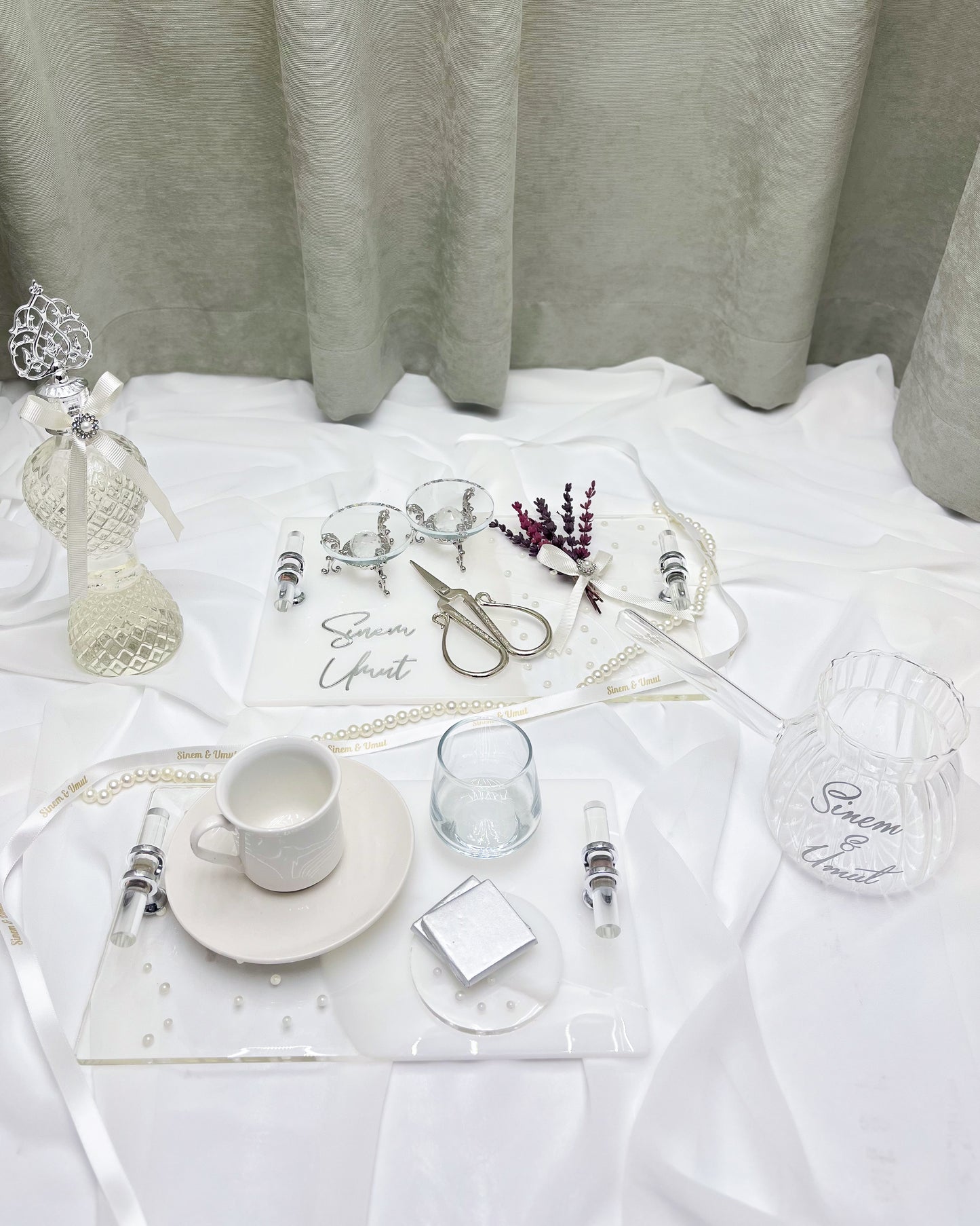 Lavendel SILBER - Tablett-Set
