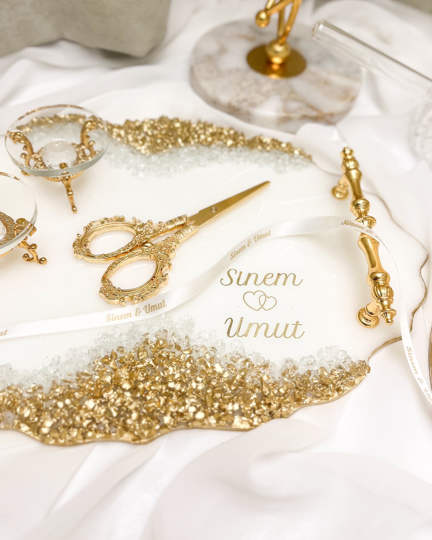 Taşlı Epoksi - GOLD - Söz Kesim Seti