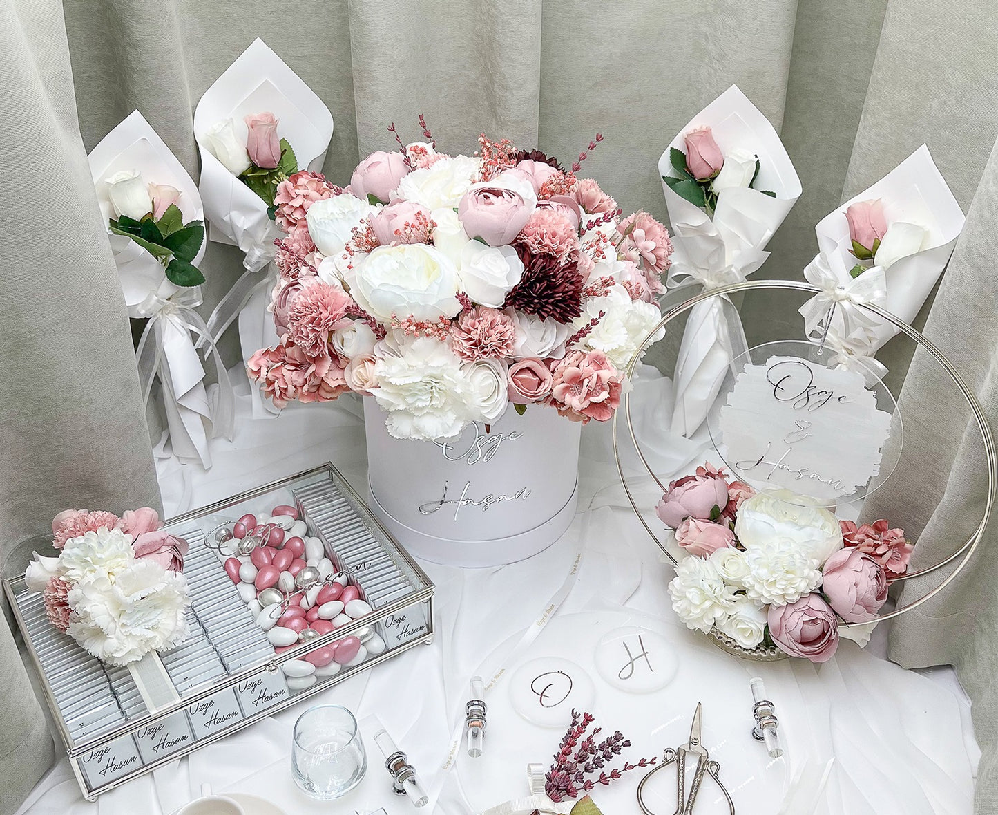 Feier – Blumen und Schokolade
